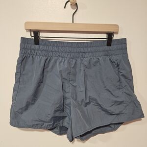 FREELY High Waist Slate Blue Athletic Lined Running Shorts Womens Size Large